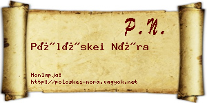 Pölöskei Nóra névjegykártya